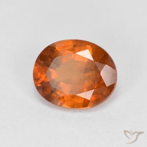 1.59ct Натуральный Средне-темно-оранжевый Гранат Гессонит, Овал, VS-SI