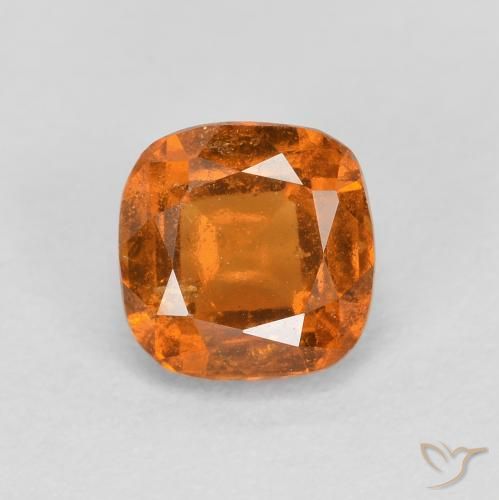 0.86ct Натуральный Темно-оранжевый Гранат Гессонит, Подушка, SI
