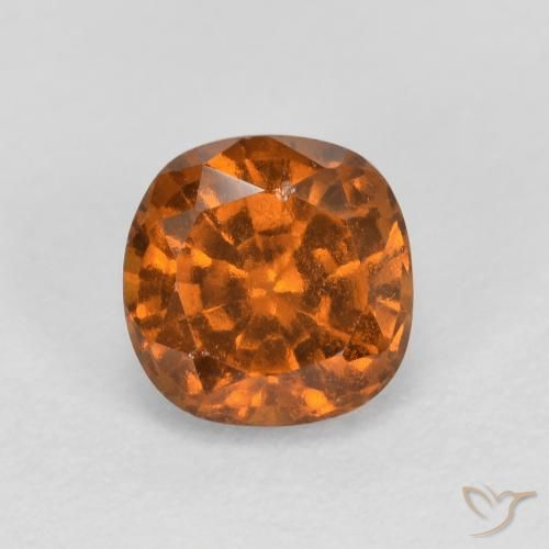 0.90ct Натуральный Темно-оранжевый Гранат Гессонит, Подушка, SI