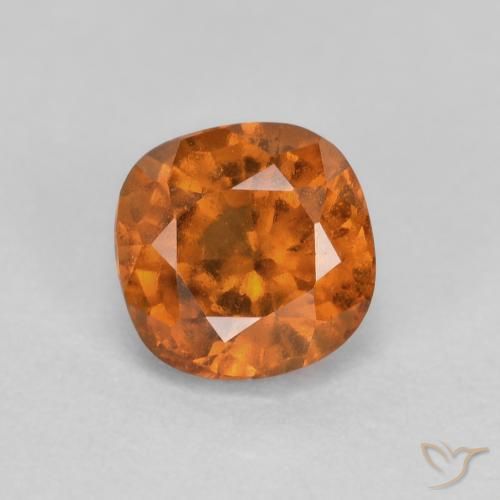 0.87ct Натуральный Средне-темно-оранжевый Гранат Гессонит, Подушка, SI