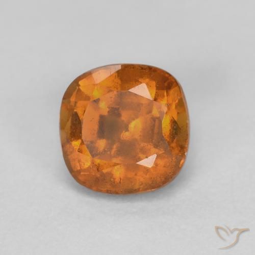 0.97ct Натуральный Желтовато-оранжевый Гранат Гессонит, Подушка, SI