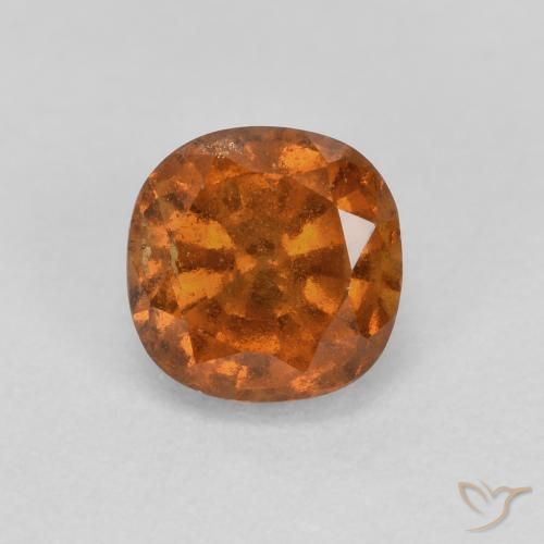 0.93ct Натуральный Темно-оранжевый Гранат Гессонит, Подушка, SI