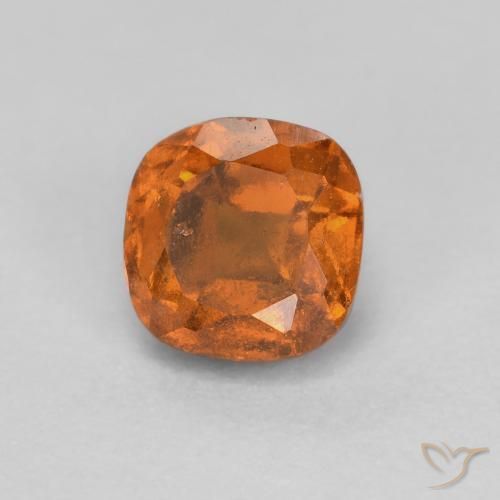 0.85ct Натуральный Средне-темно-оранжевый Гранат Гессонит, Подушка, SI