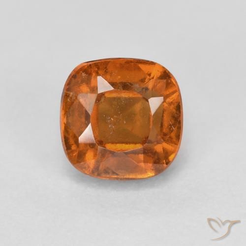 1.02ct Натуральный Темно-оранжевый Гранат Гессонит, Подушка, SI