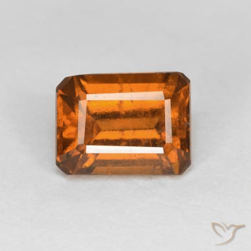 1.25ct Натуральный Средний апельсин Гранат Гессонит, Изумрудная огранка, VS-SI