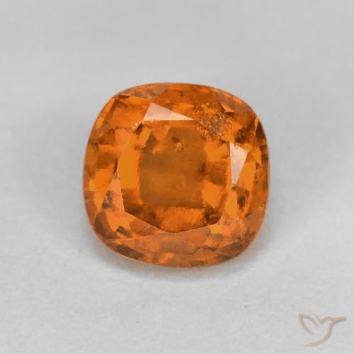 1.45ct Натуральный Темно-оранжевый Гранат Гессонит, Подушка, VS-SI