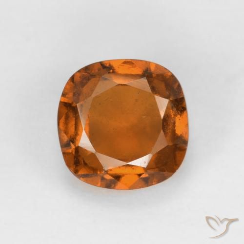 1.53ct Натуральный Средне-темно-оранжевый Гранат Гессонит, Подушка, VS-SI
