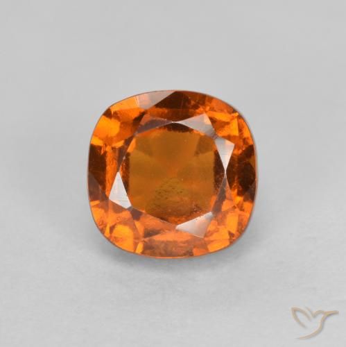 1.65ct Натуральный Средне-темно-оранжевый Гранат Гессонит, Подушка, Чистота VS