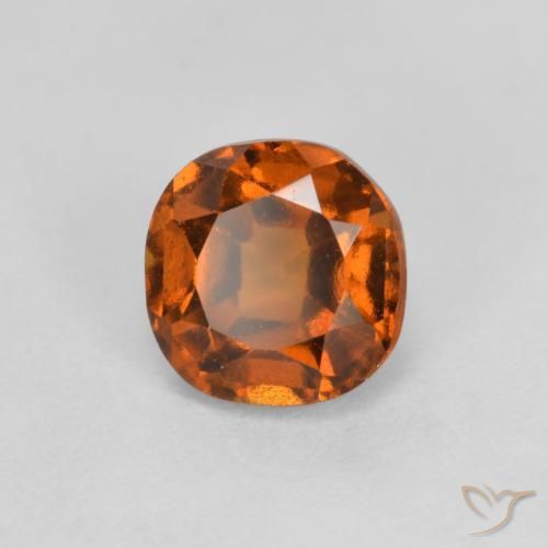 1.42ct Натуральный Темно-оранжевый Гранат Гессонит, Подушка, Чистота VS
