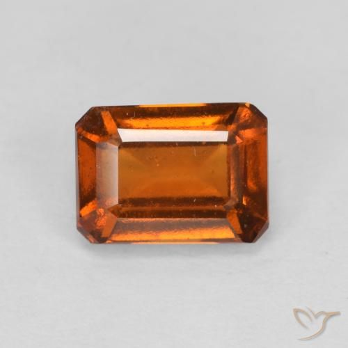 1.50ct Натуральный Янтарный Апельсин Гранат Гессонит, Изумрудная огранка, Чистота VS