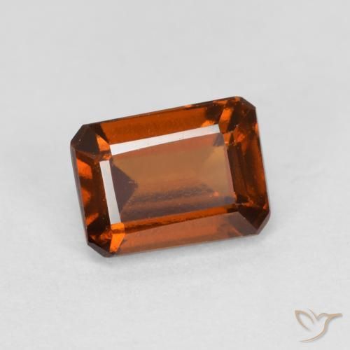 1.44ct Натуральный Средний апельсин Гранат Гессонит, Изумрудная огранка, Чистота VS