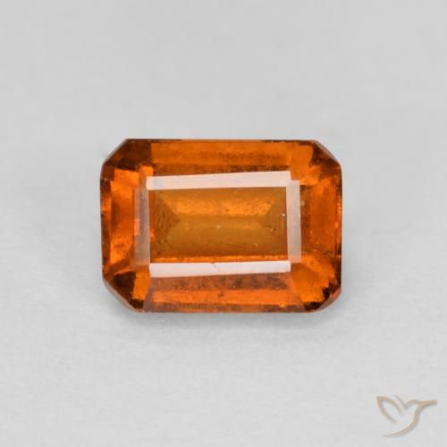 1.46ct Натуральный Темно-оранжевый Гранат Гессонит, Изумрудная огранка, Чистота VS