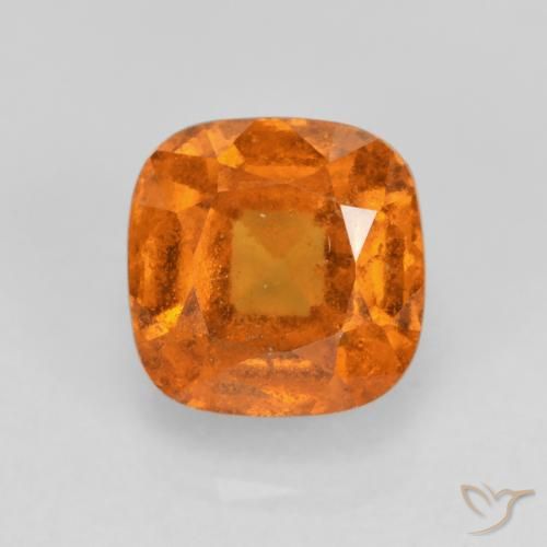 1.52ct Натуральный Желтовато-оранжевый Гранат Гессонит, Подушка, VS-SI