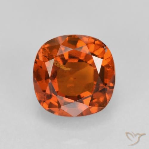 1.46ct Натуральный Темно-оранжевый Гранат Гессонит, Подушка, VS-SI