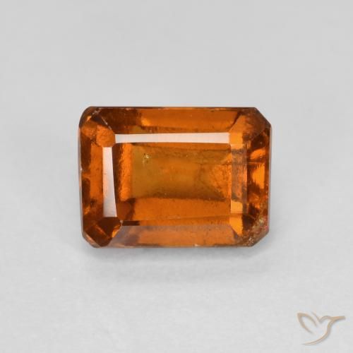 1.46ct Натуральный Янтарный Апельсин Гранат Гессонит, Изумрудная огранка, VS-SI