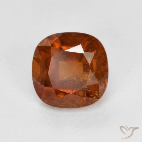 1.34ct Натуральный Темно-оранжевый Гранат Гессонит, Подушка, VS-SI