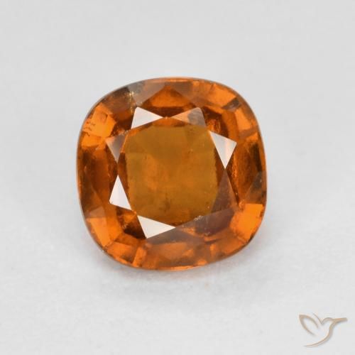 1.37ct Натуральный Средне-темно-оранжевый Гранат Гессонит, Подушка, VS-SI