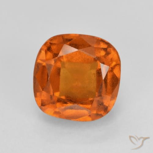 1.40ct Натуральный Темно-оранжевый Гранат Гессонит, Подушка, Чистота VS