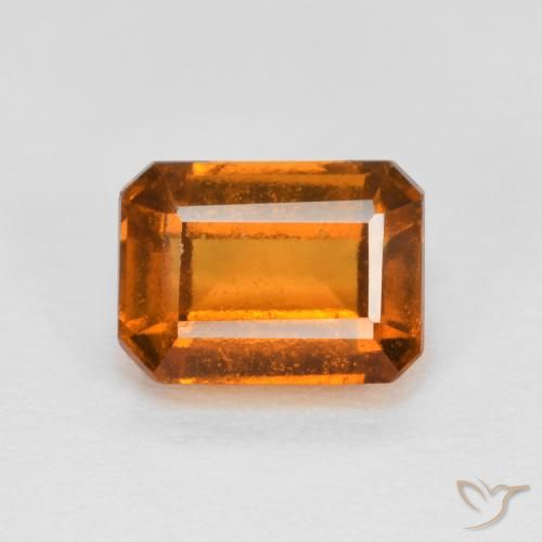 1.49ct Натуральный Желтовато-оранжевый Гранат Гессонит, Изумрудная огранка, Чистота VS