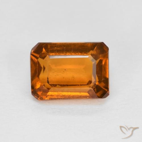1.48ct Натуральный Желтовато-оранжевый Гранат Гессонит, Изумрудная огранка, Чистота VS