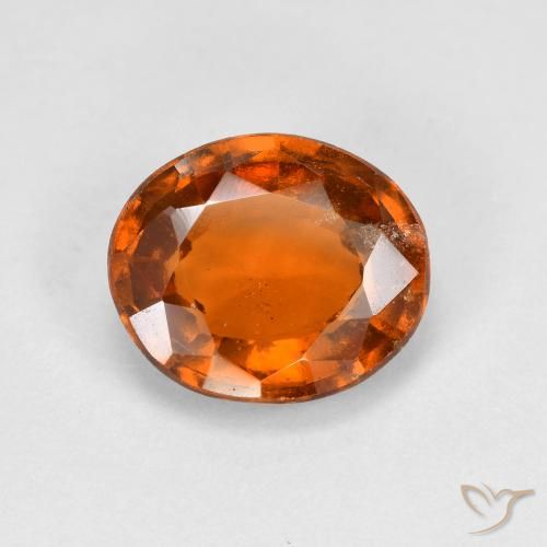 2.45ct Натуральный Средне-темно-оранжевый Гранат Гессонит, Овал, VVS-VS