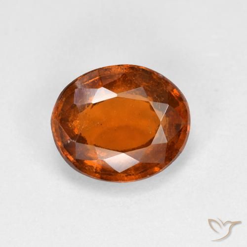 1.62ct Натуральный Средне-темно-оранжевый Гранат Гессонит, Овал, Чистота VS