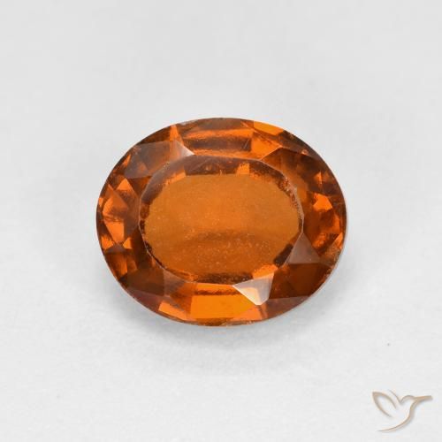2.14ct Натуральный Средне-темно-оранжевый Гранат Гессонит, Овал, Чистота VS