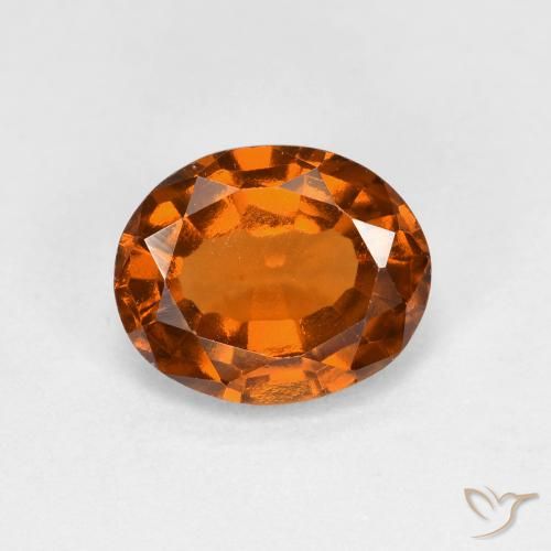 1.56ct Натуральный Средне-темно-оранжевый Гранат Гессонит, Овал, Чистота VS