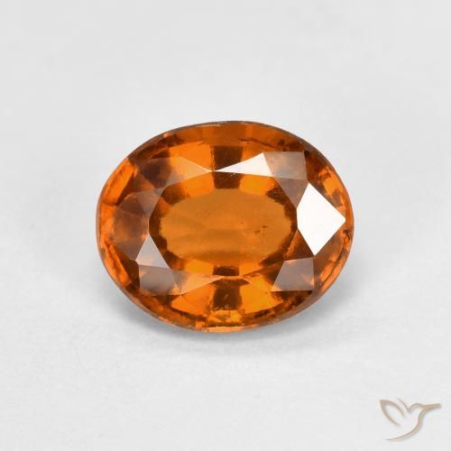 1.54ct Натуральный Средний апельсин Гранат Гессонит, Овал, Чистота VS