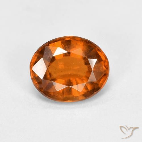 1.48ct Натуральный Средне-темно-оранжевый Гранат Гессонит, Овал, Чистота VS
