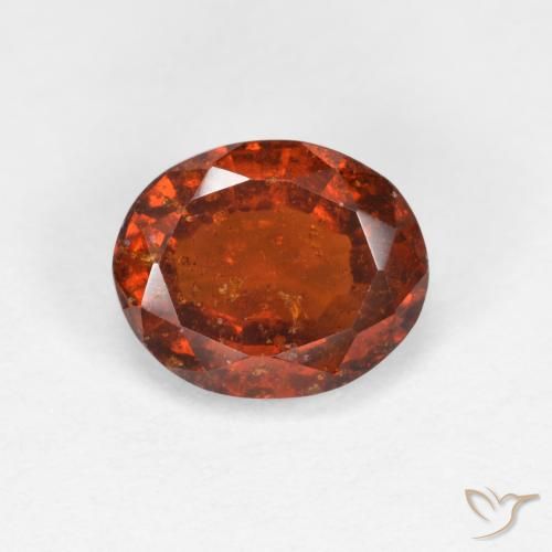 1.58ct Натуральный Темно-оранжевый Гранат Гессонит, Овал, VS-SI