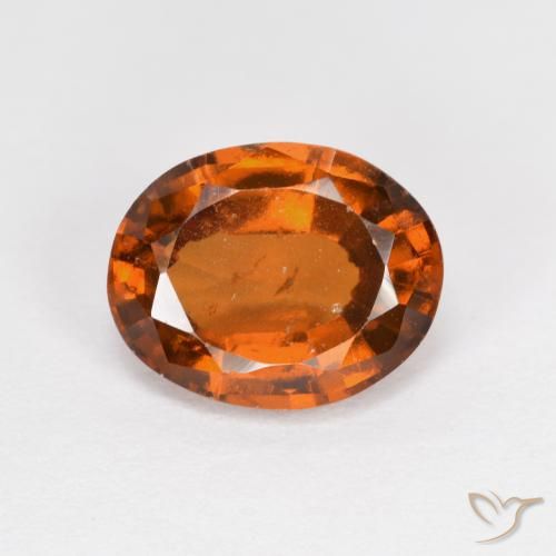 2.14ct Натуральный Средне-темно-оранжевый Гранат Гессонит, Овал, Чистота VS