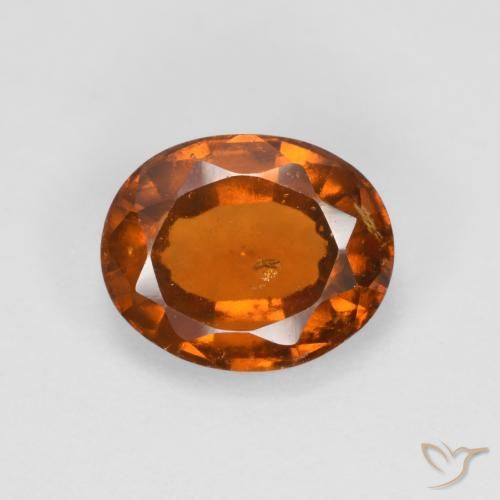 2.25ct Натуральный Средне-темно-оранжевый Гранат Гессонит, Овал, VS-SI