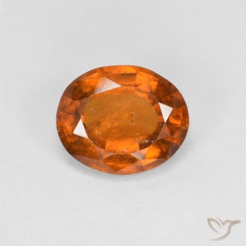 1.66ct Натуральный Темно-оранжевый Гранат Гессонит, Овал, VS-SI
