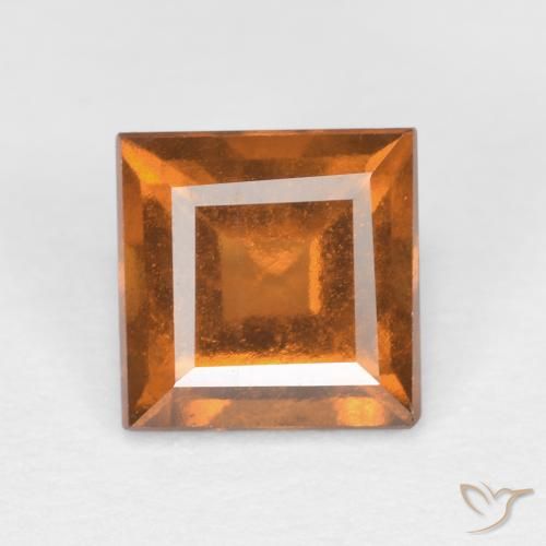 1.42ct Натуральный Желтовато-оранжевый Гранат Гессонит, Квадрат, Чистота VS