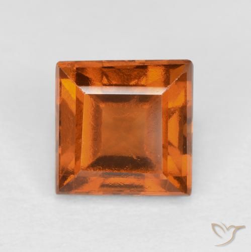 1.49ct Натуральный Желтовато-оранжевый Гранат Гессонит, Квадрат, Чистота VS