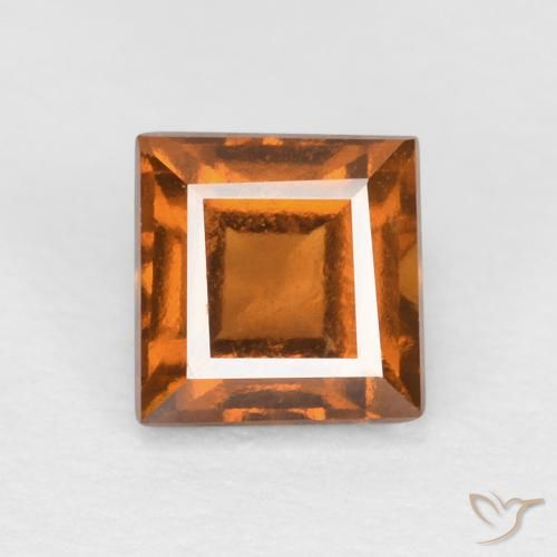 0.86ct Натуральный Средний апельсин Гранат Гессонит, Квадрат, Чистота VS