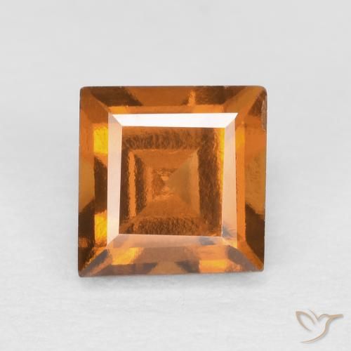 0.94ct Натуральный Желтовато-оранжевый Гранат Гессонит, Квадрат, Чистота VS