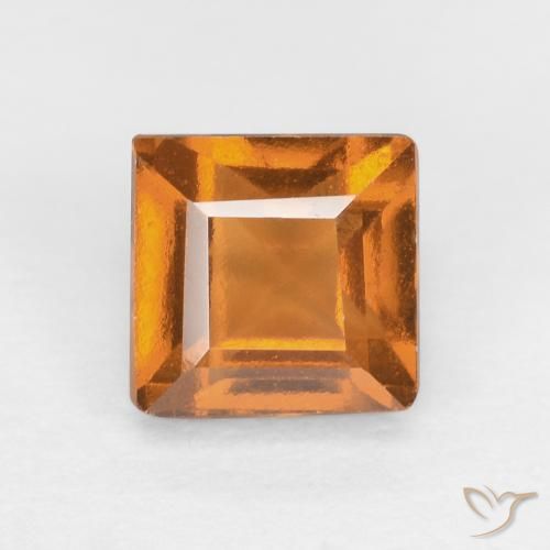 1.07ct Натуральный Оранжево-коричневый Гранат Гессонит, Квадрат, Чистота VS