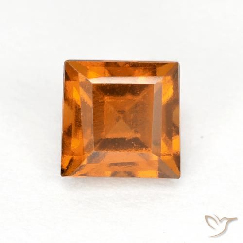 1.00ct Натуральный Оранжево-коричневый Гранат Гессонит, Квадрат, Чистота VS