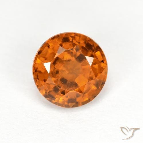 1.04ct Натуральный Темно-оранжевый Гранат Гессонит, Круглый, Чистота VS