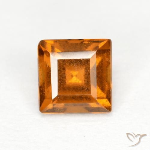 0.88ct Натуральный Оранжево-коричневый Гранат Гессонит, Квадрат, Чистота VS