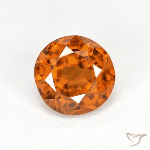 1.06ct Натуральный Средне-темно-оранжевый Гранат Гессонит, Круглый, Чистота VS