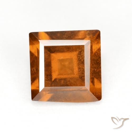 1.82ct Натуральный Темно-оранжевый Гранат Гессонит, Квадрат, Чистота VS