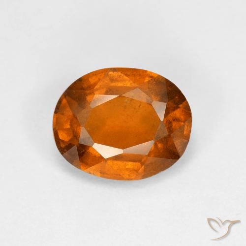 1.92ct Натуральный Средне-темно-оранжевый Гранат Гессонит, Овал, VS-SI