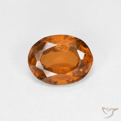 0.78ct Натуральный Желтовато-оранжевый Гранат Гессонит, Овал, Чистота VS