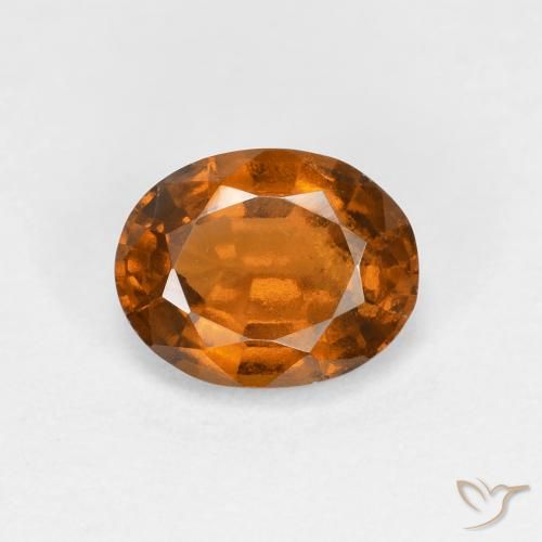 1.34ct Натуральный Темно-оранжевый Гранат Гессонит, Овал, Чистота VS