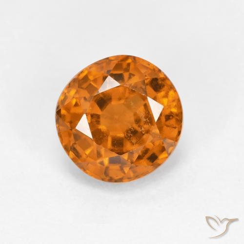 1.06ct Натуральный Желтовато-оранжевый Гранат Гессонит, Круглый, Чистота VS