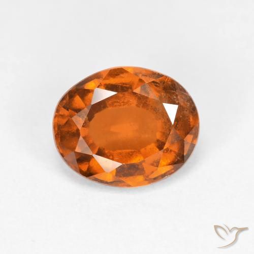 1.86ct Натуральный Темно-оранжевый Гранат Гессонит, Овал, Чистота VS