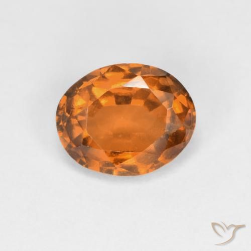 1.10ct Натуральный Янтарный Апельсин Гранат Гессонит, Овал, Чистота VS